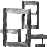 Benzara BM217123 interconnected Rectangles Hammered Metal Frame Wall Decor, Gray