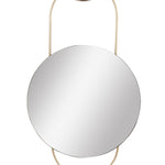 Benzara BM217163 Round Dual Wall Mirror Conjoined with Metal, Large, Gold and Silver
