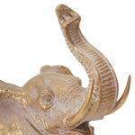 Benzara BM217172 Polyresin Elephant Accent Decor with Textured Detail, Gold