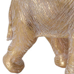 Benzara BM217172 Polyresin Elephant Accent Decor with Textured Detail, Gold