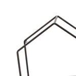 Benzara BM217198 Heptagonal Metal Wall Planter with Wooden Case, Set of 2, Gray and Black