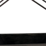 Benzara BM217198 Heptagonal Metal Wall Planter with Wooden Case, Set of 2, Gray and Black
