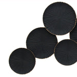 Benzara BM217201 Metal 21 Inch Plate Design Wall Decor with Textured Details, Black