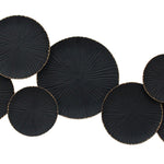 Benzara BM217201 Metal 21 Inch Plate Design Wall Decor with Textured Details, Black