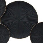 Benzara BM217201 Metal 21 Inch Plate Design Wall Decor with Textured Details, Black