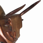 Benzara BM217231 Aluminum Frame Bull Sculpture with Splotched details, Bronze and Brass
