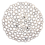 Benzara BM217289 Decorative Metal Tray with Mesh Design and Ball Support,Gold and Black