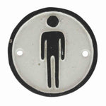 Benzara BM217841 Metal Men Restroom Wall Sign, Black and White