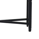 Benzara BM218113 Fabric Counter Bench with Turned Legs and X Shaped Support, Beige and Black