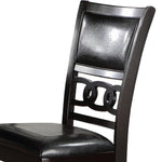 Benzara Leatherette Dining Chair with Curved Lattice Back, Set of 2, Black