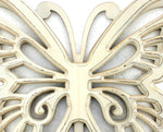 Benzara BM218334 Wooden Butterfly Wall Plaque with Cutout Detail, White