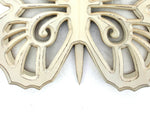 Benzara BM218334 Wooden Butterfly Wall Plaque with Cutout Detail, White