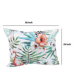 Benzara BM218778 20 X 36 Floral Print Pillow Sham with Cotton and Polyester Fill, Multicolor