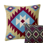 Benzara BM218791 Decorative Pillow with Geometric Native Print, Pair of 2, Multicolor