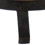Benzara BM218970 Circular Wooden Pedestal with Metal Frame and Curved Feet, Brown