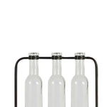 Benzara BM219121 Cluster Hanging Bud Vase Holder with 3 Tall Glass Bottles, Set of 2, Gray