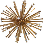 Benzara BM219146 Sea Urchin Ornamental Sculpture with Circular Ends, Set of 2, Large, Gold