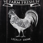 Benzara BM219157 Farm Fresh Rise and Shine Painted Wooden Wall Art, Set of 2, Black