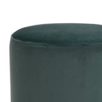 Benzara Velvet Upholstered Ottoman with Steel Base, Green and Gold
