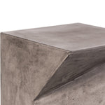 Benzara Modern Design Faceted Concrete Stool with Rectangular Top, Gray