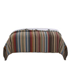 Benzara BM219391 Striped Cotton Twin Quilt Set with 1 Sham and 2 Pillows, Multicolor