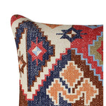 Benzara BM219687 18 x 18 Tribal Print Cotton Accent Pillow Cover, Multicolor