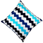 Benzara BM219716 Square Embroidered Cotton Cushion Cover with Zig Zag Pattern, Multicolor