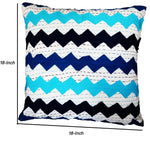 Benzara BM219716 Square Embroidered Cotton Cushion Cover with Zig Zag Pattern, Multicolor