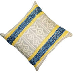 Benzara BM219718 18 x 18 Weaved and Block Printed Cotton Accent Pillow Cover, Multicolor