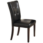 Benzara Faux Leather Upholstered Side Chair with Button Tufting, Set of 2, Brown