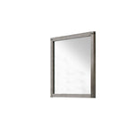 Benzara Industrial Style Wooden Frame Mirror with Metal Brackets and Rivets, Brown