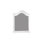 Benzara Transitional Style Wooden Frame Mirror with Molded Camelback Top, White