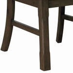 Benzara BM220545 Ladder Arched Back Side Chair with Wooden Legs, Set of 2, Brown and Gray