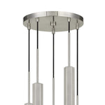Benzara Hexagonal Metal Frame 5 Led Light Pendant with Glass Diffuser, Gray