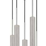 Benzara Hexagonal Metal Frame 5 Led Light Pendant with Glass Diffuser, Gray