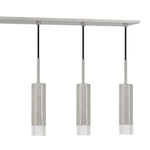 Benzara Hexagonal Metal Frame 6 Led Light Pendant with Glass Diffuser, Gray