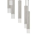 Benzara Hexagonal Metal Frame 8 Led Light Pendant with Glass Diffuser, Gray