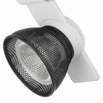 Benzara BM220694 12W Integrated Led Metal Track Fixture with Mesh Head, Black and White