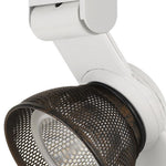 Benzara BM220695 12W Integrated Led Metal Track Fixture with Mesh Head, Brown and White