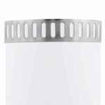 Benzara 18W Wall Lamp with Acrylic Plate and Steel Trim, White and Gray