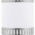 Benzara 18W Wall Lamp with Acrylic Plate and Steel Trim, White and Gray