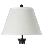 Benzara Metal Table Lamp Pedestal Legs and 1 Power Outlet, Black and White