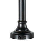 Benzara Metal Table Lamp Pedestal Legs and 1 Power Outlet, Black and White