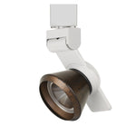 Benzara BM220816 12W Integrated Led Metal Track Fixture with Cone Head, White and Bronze