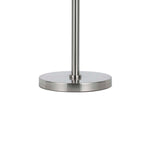 Benzara Metal Body Table Lamp with Fabric Drum Shade and Pull Chain Switch, Silver