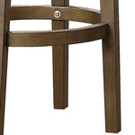 Benzara Bar Height Swivel Stool with Nailhead Trim and Leatherette Seat, Brown
