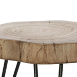 Benzara Wood and Metal Rustic Stool with Hairpin Legs, Brown and Black