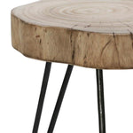 Benzara Wood and Metal Rustic Stool with Hairpin Legs, Brown and Black