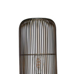 Benzara Metal Oval Cage Design Table Lamp with Tripod Base, Black and Gold