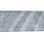 Benzara Rectangular Marble Tray with Handles, Gray and Chrome